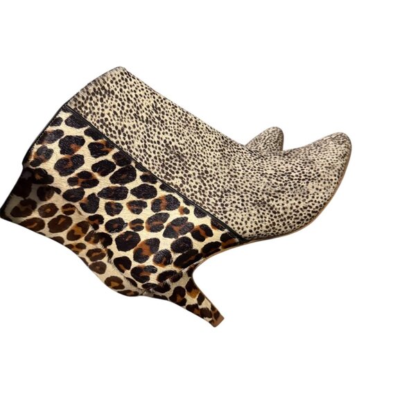 Matisse Cow Hair Womens Animal Leopard Print Moon Walkin Heeled Boot Sz 6 1/2 - Picture 2 of 8